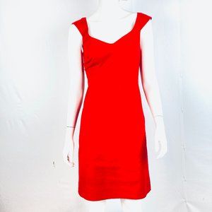 Moschino Cheap and Chic Vintage 1990’s Red Princess Neck Sheath Dress
